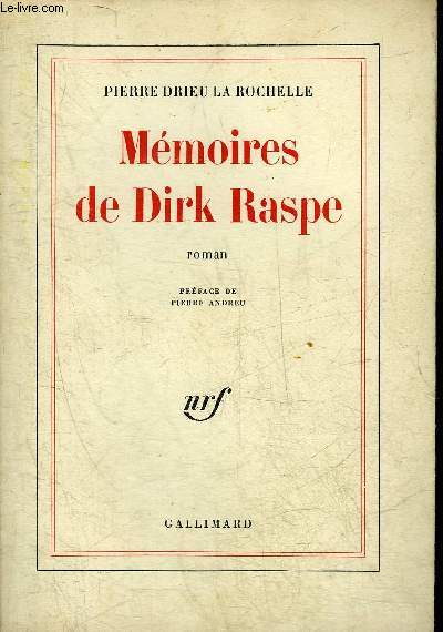 MEMOIRES DE DIRK RASPE - ROMAN.