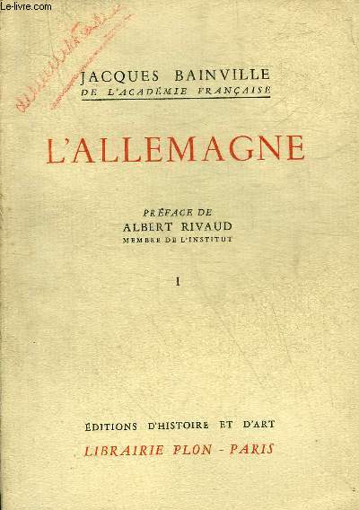 L'ALLEMAGNE - TOME 1.