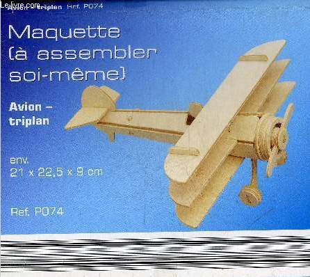 MAQUETTE A ASSEMBLER SOI MEME AVION TRIPLAN ENV. 21 X 22,5 X 9 CM REF. PO74.