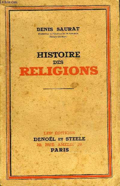 HISTOIRE DES RELIGIONS.
