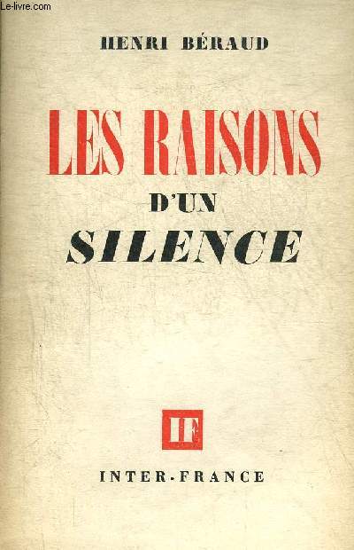 LES RAISONS D'UN SILENCE.