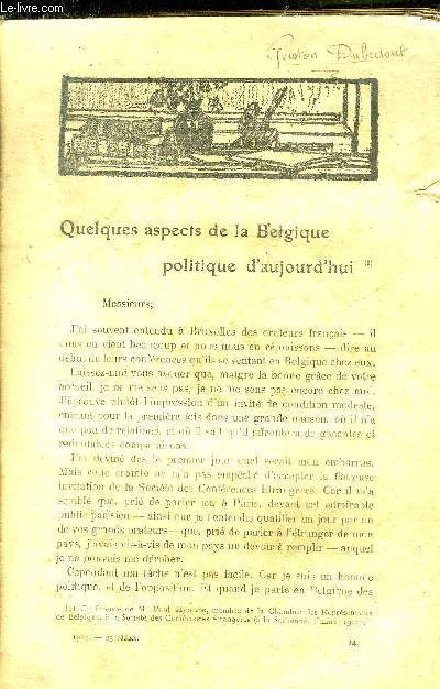 LA GRANDE REVUE 25 MARS 1914 - Quelques aspects de la Belgique politique d'aujourd'hui - vers lui - est ce la faillite de l'art savant ? - les nouveaux rvisionnistes - le tapis de cendres - grenade ou l'enchantement arabe - enqute sur M.Henri Bergson...