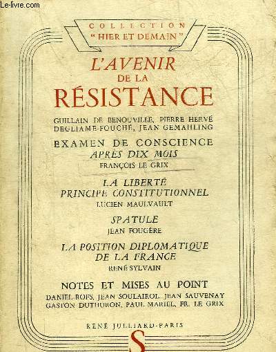 L'AVENIR DE LA RESISTANCE - HIER ET DEMAIN N11.