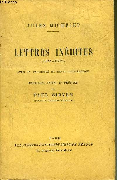 LETTRES INEDITES 1841-1871.