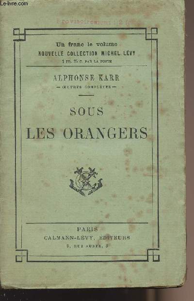 Sous les orangers - oeuvres compltes