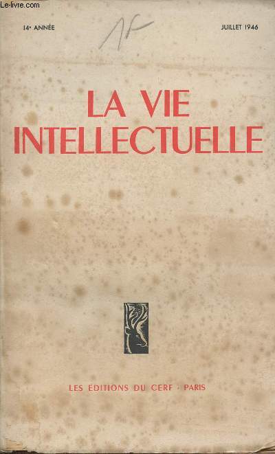 La vie Intellectuelle n7 juillet 1946