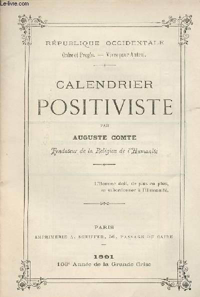 Calendrier positiviste