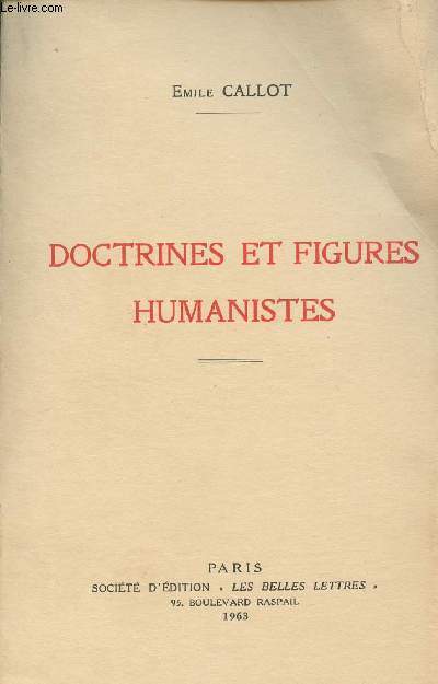 Doctrines et figures humanistes