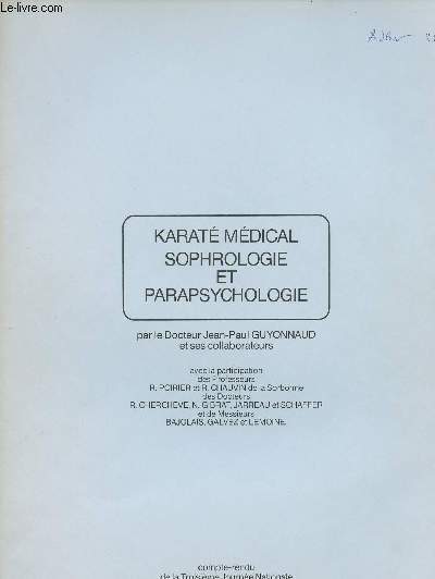 Karat mdical Sophrologie et parapsychologie