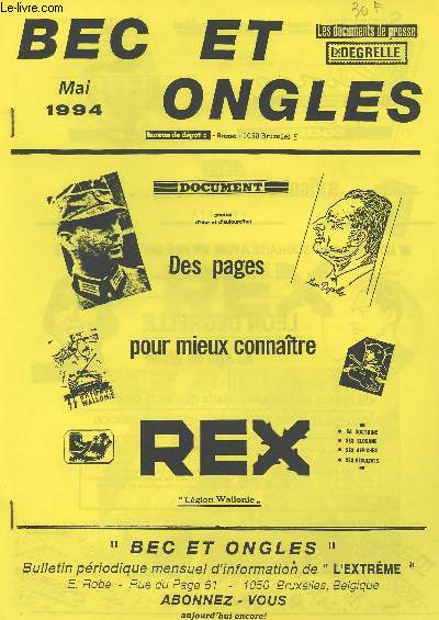 Bec et ongles - Mai 1994 - bulletin priodique mensuel d'information de 