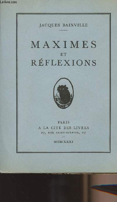 Maximes et rflexions