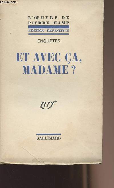 Enqutes - Et avec a, madame?