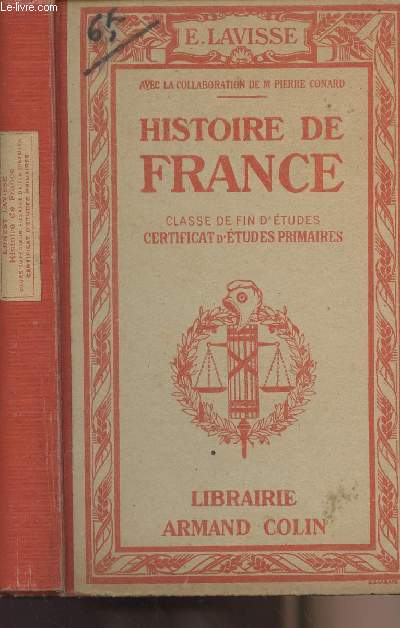 Histoire de France - Classe de fin d'Etudes certificat d'tudes primaires