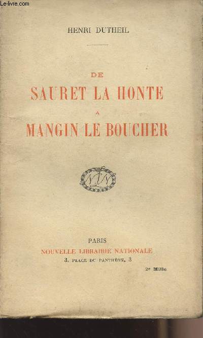 De Sauret La Honte  Mangin le Boucher