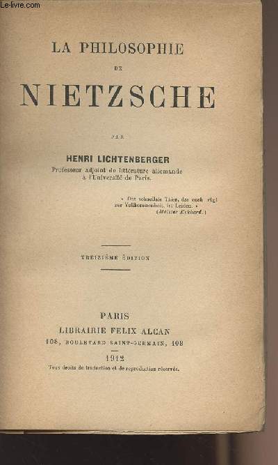 La philosophie de Nietzsche