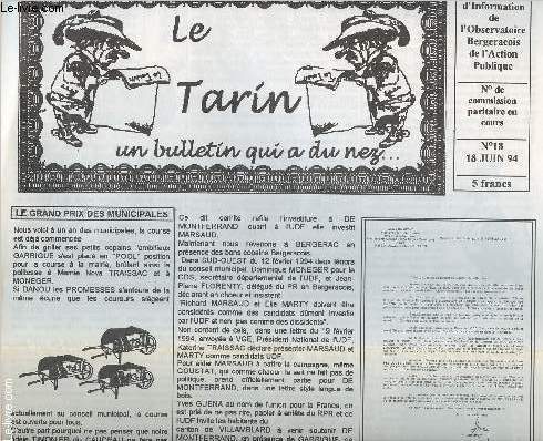 Le Tarin - un bulletin qui a du nez... - Bulletin d'information de l'Observatoire Bergeracois de l'Action Publique - N18 - 18 juin 94