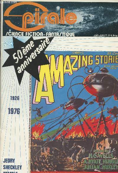 Spirale - Science fiction-Fantastique - N4 Juin-juillet 1976 - 50me anniversaire 1926-1976 - Jeury, Sheckley, Temple