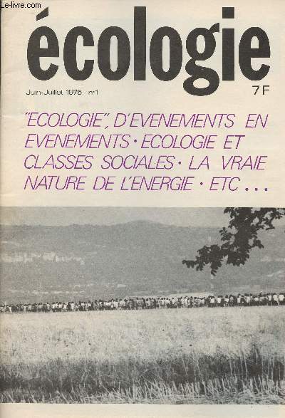 Ecologie n1 juin-juillet 1975 - 