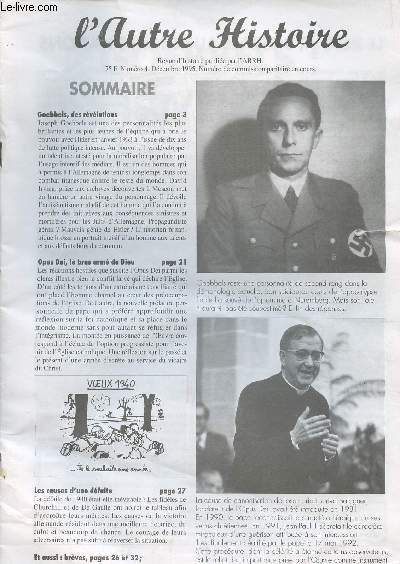 L'autre histoire - Revue d'histoire n4 dcembre 1995 - Goebbels, des rvlatioons - Opus Dei, le bras arm de Dieu
