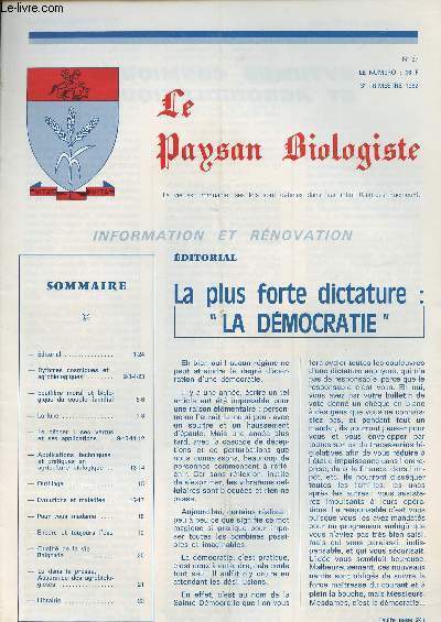 Le paysan Biologiste - n37 - La plus forte dictature 