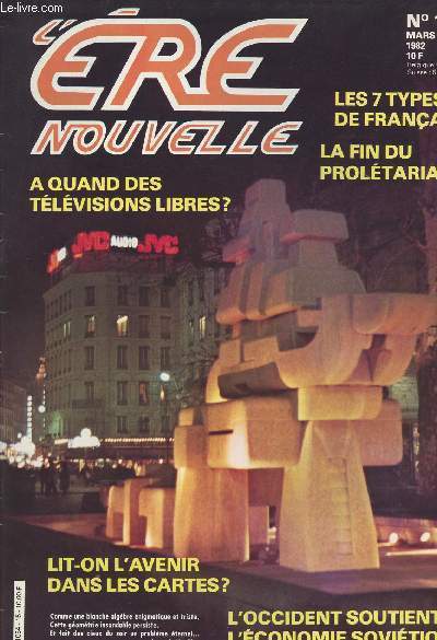 L're nouvelle - n15 mars 82 - A quand des tlvisions libres ? - Les 7 types de franais - La fin du proltariat - Lit-on l'avenir dans les cartes ? - L'Occident soutient l'conomie sovitique - A Beaubourg : la beaut en grve illimite
