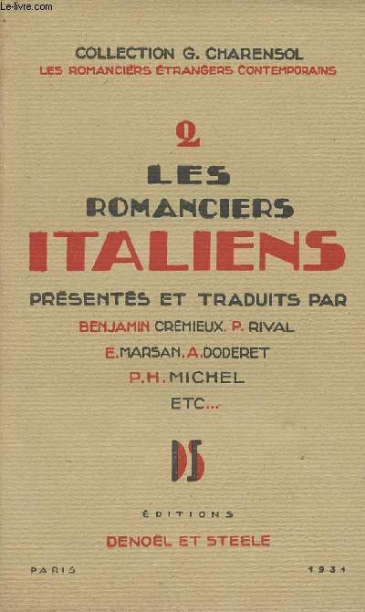 Les romanciers Italiens - collection 