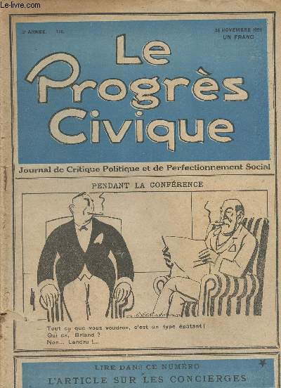 Le Progrs Civique - Journal de critique politique & de perfectionnement social - 3e anne n119 - Le Progrs Civique condamn - O en est la richesse Nationale? - La Presse de province ne veut pas tre trangle - Quand nous voleront  1200 km  l'heure