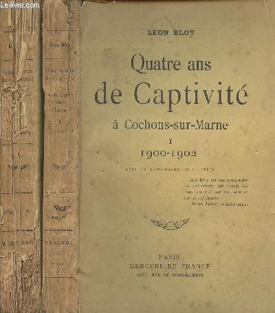 Quatre ans de Captivit  Cpchons-sur-Marne - Tome 1 1900-1902 - Tome 2 1902-1904