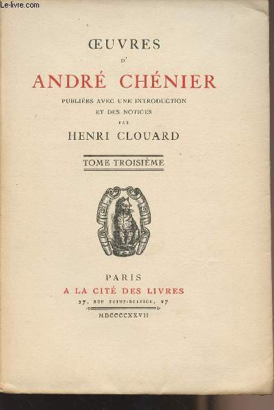 Oeuvres d'Andr Chnier - Tome 3
