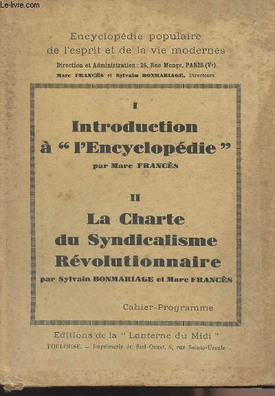 Encyclopdie populaire de l'esprit et de la vie moderne - I : Introduction  