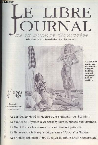 Le Libre Journal de la France Courtoise n384 - L'Isral est entr en guerre pour s'emparer de 