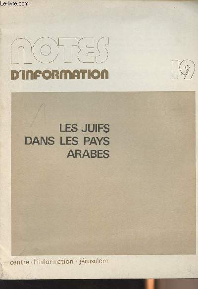 Notes d'informations 19 - Les juifs dans les pays arabes