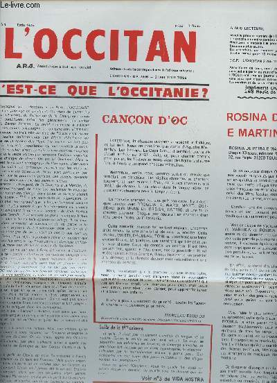 L'Occitan n1 - Estiu 1975 - Qu'est-ce que l'Occitanie ?