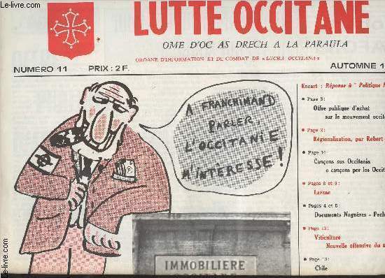 Lutte Occitane n11 - Automne 73 - Dtruire les piges.. - Le combat Occitan et l'unit - Rponse  