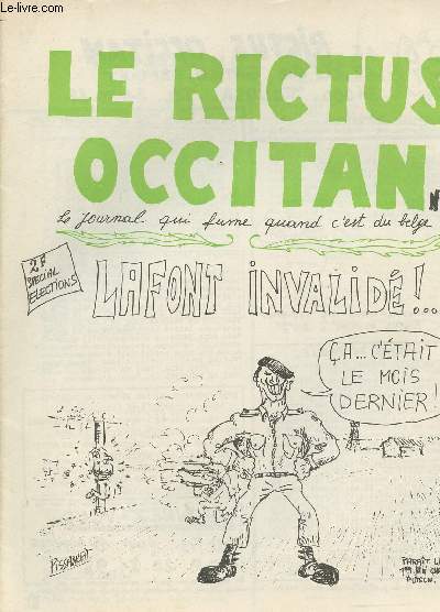 Le Rictus Occitan n13 - Le journal qui fume quand c'est du belge - Spcial lections - Lafont invalid ! 