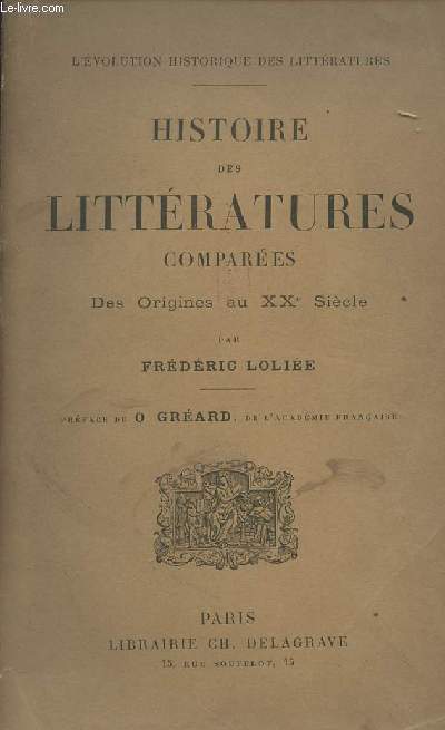 Histoire des littratures compares des origines au XXe sicle