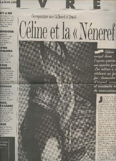 Coupure de journal Libration du jeudi 3 octobre 1991 - Cline et la 