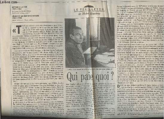 Coupure de journal Le Monde du vendredi 4 octobre 1991 - Qui paie quoi ? Article sur Cline