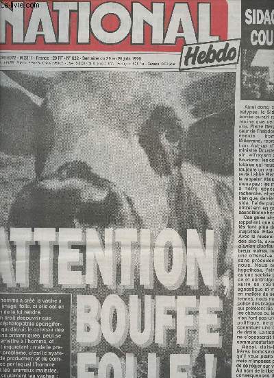 National Hebdo n622 semaine du 20 au 26 juin 96 - Attention bouffe folle ! Le Pen contre 