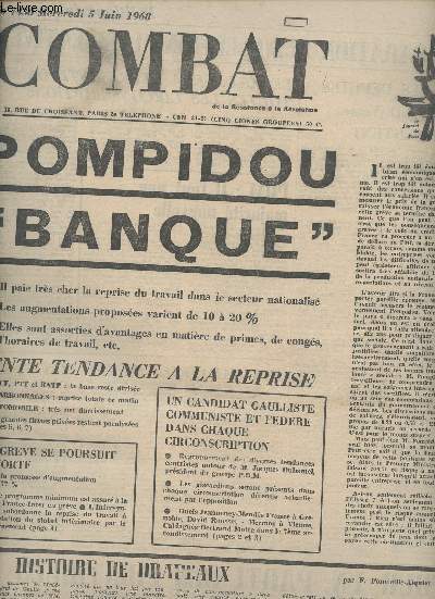 Combat, de la Rsistance  la Rvolution n7430 merc. 5 juin 68 - Pompidou 