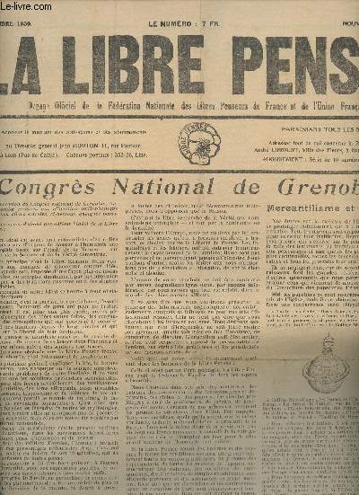 La Libre Pense n49, nouvelle srie sept. 50 - Congrs national de Grenoble - Compte-rendu rsum des travaux - Je demande la clef du mystre de notre existence terrestre