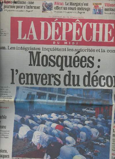 La Dpche du Midi - lundi 17 mai 2004 - Islam, les intgristes inquitent les autorits et la communaut, Mosques: l'envers du dcor - Rugby: Le SU Agenais, victorieux, respire enfin - Agen: Autisme, une journe pour s'informer ..