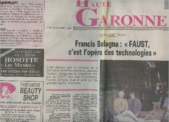Haute Garonne - Jeudi 13 oct. 94 - 5e Faust, Francis Balagna: 