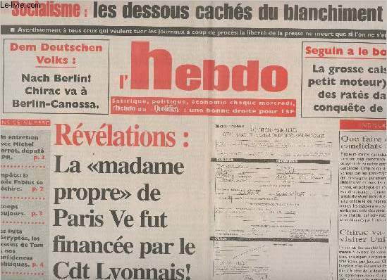 L'Hebdo n61 28 juin 2000 - Socialisme: les dessous cachs du blanchiment - Rvlations: la 