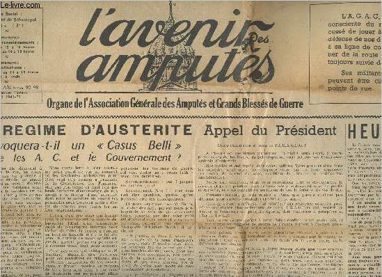 L'Avenir des Amputs n150 aot-sept. 57 - Le rgime d'austrit provoquera-t-il un 