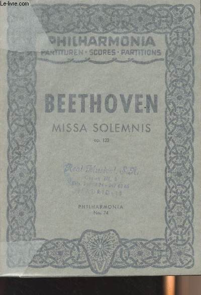 Missa Solemnis - D dur/D major/R majeur op. 123 - 