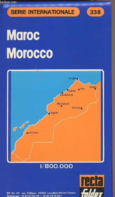 Carte du Maroc Recta Foldex - Maroc Marocco - Serie internationale n338