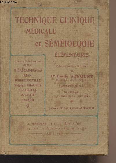 Technique clinique mdicale et smiologie lmentaires - 4e dition