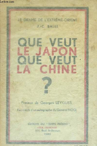 Que veut le Japon ? Que veut la Chine ? - 