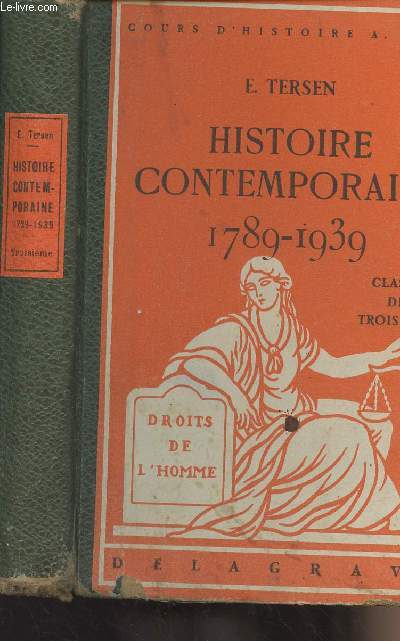 Histoire contemporaine 1789-1939 - Classe de troisime - Programme 1945